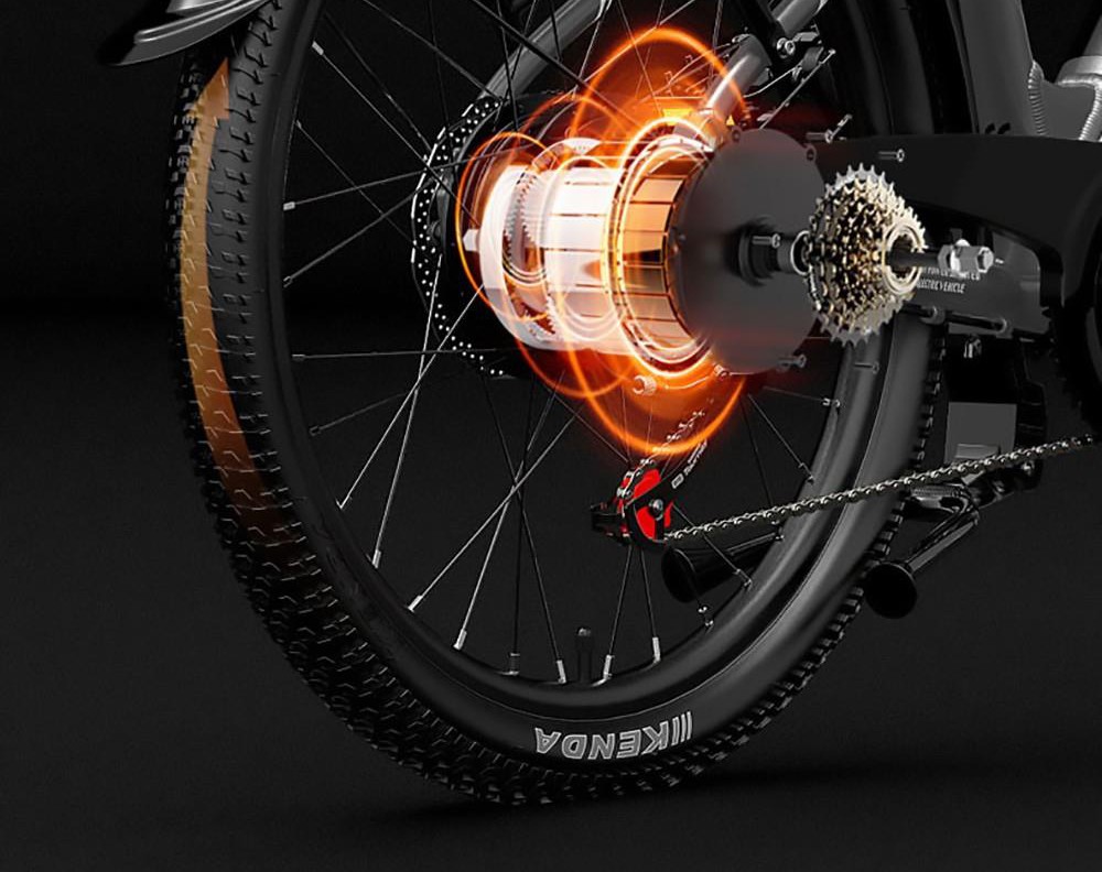 LANKELEISI ES500PRO Electric Bike 500W Motor 48V 14.5Ah Battery 24'' Tire 32km/h Max Speed Shimano 7 Speed Gear - Grey