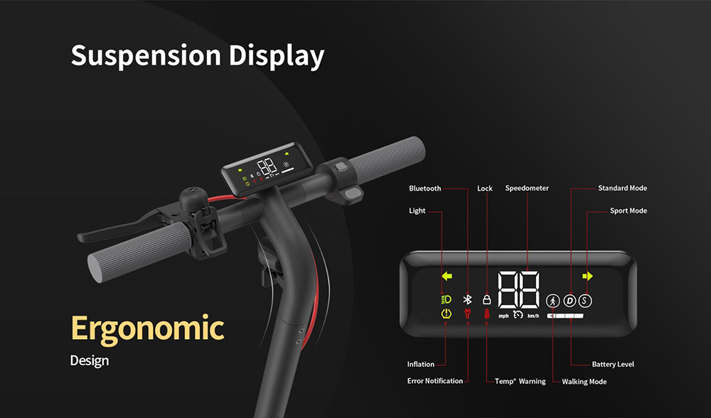 NAVEE V50 Electric Scooter Foldable 700W Max Power 50km Max Range 10'' Pneumatic Tires with AirTag Holder LED Display