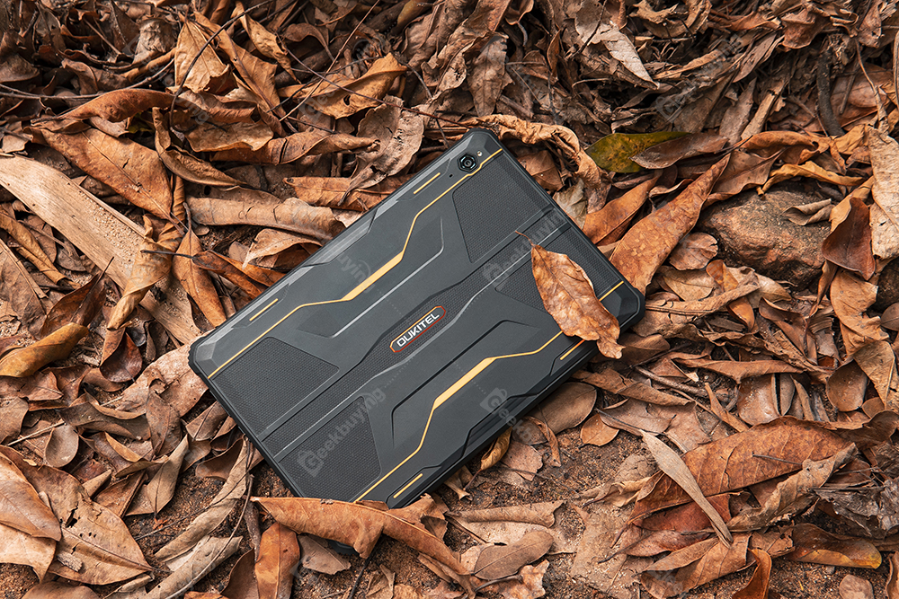 OUKITEL RT5 Rugged Android 13 Tablet, 10.1 Inch 1920x1200 FHD, MTK MT8788 Octa Core 2.0GHz, 14GB RAM 256GB ROM, 16MP Front&Rear Camera, Dual 4G SIM, GPS/GALILEO/GLONASS, Wi-Fi BT TF, 11000mAh Battery 33W Fast Charging, Water/Dust/Shock-proof - Black