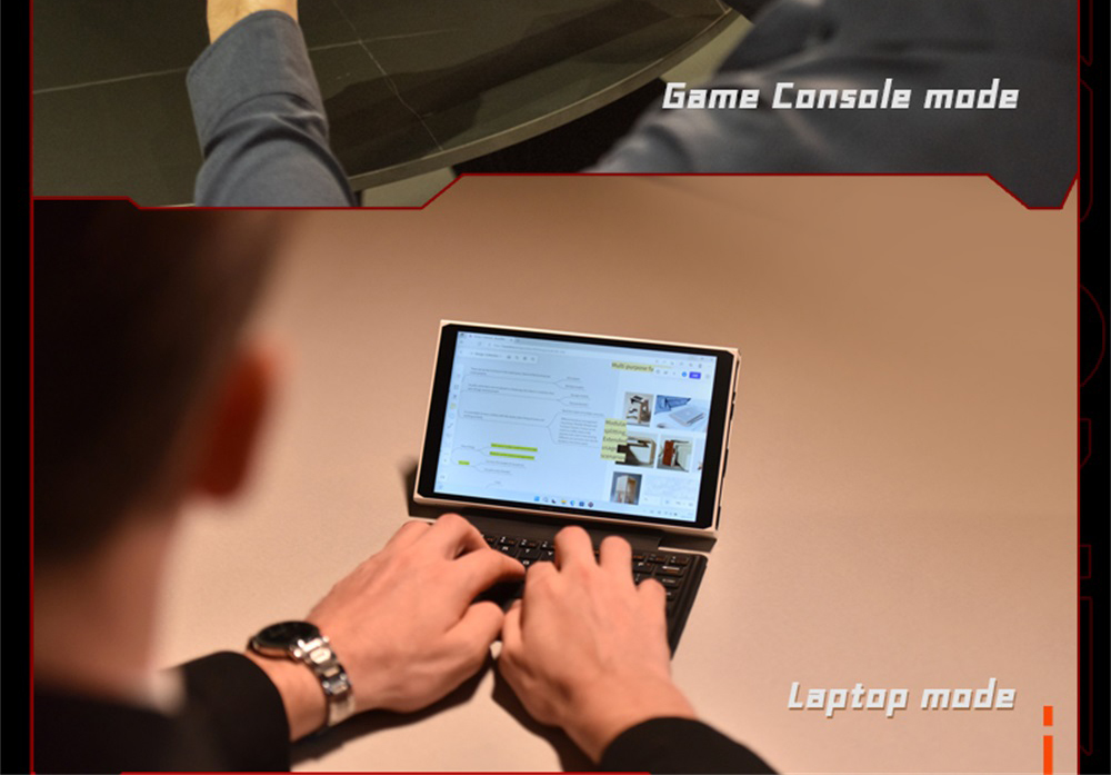 One Netbook OneXPlayer 2 Pro 5 in 1 Handheld Gaming PC 8.4'' 2K IPS Screen AMD Ryzen 7 7840U 32GB LPDDR5 RAM 1TB M.2 Windows 11 EU - Black