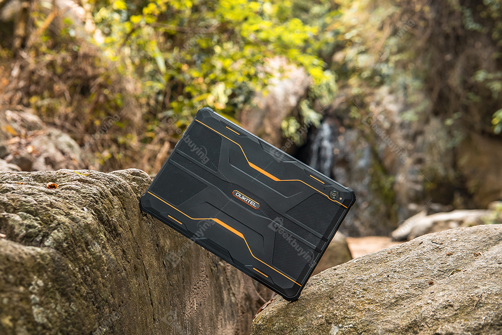 OUKITEL RT5 Rugged Android 13 Tablet, 10.1 Inch 1920x1200 FHD, MTK MT8788 Octa Core 2.0GHz, 14GB RAM 256GB ROM, 16MP Front&Rear Camera, Dual 4G SIM, GPS/GALILEO/GLONASS, Wi-Fi BT TF, 11000mAh Battery 33W Fast Charging, Water/Dust/Shock-proof - Black