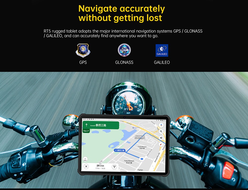 OUKITEL RT5 Rugged Android 13 Tablet, 10.1 Inch 1920x1200 FHD, MTK MT8788 Octa Core 2.0GHz, 14GB RAM 256GB ROM, 16MP Front&Rear Camera, Dual 4G SIM, GPS/GALILEO/GLONASS, Wi-Fi BT TF, 11000mAh Battery 33W Fast Charging, Water/Dust/Shock-proof - Black