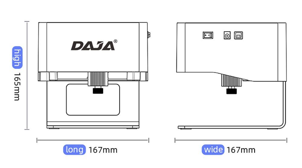 DAJA DJ6 3W Mini Laser Engraver with Heightened Columns Goggles, APP Control, 80mm*80mm - EU Plug