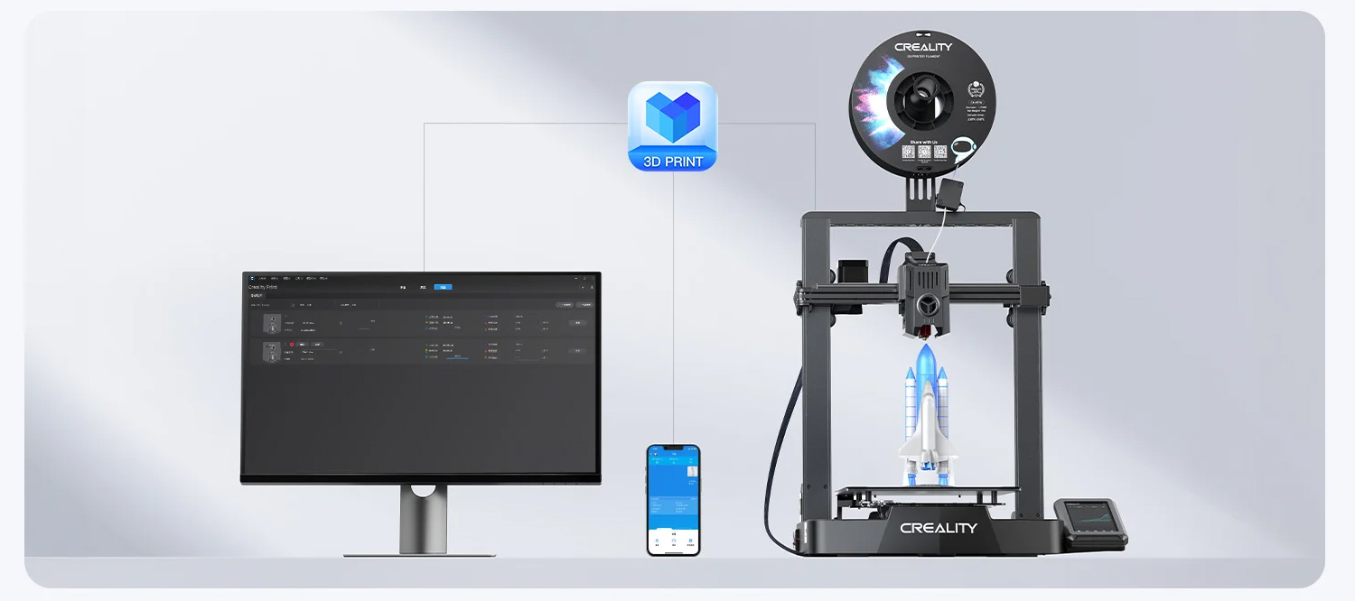 Creality Ender-3 V3 KE 3D tlačiareň, automatické vyrovnávanie, 0. Presnosť tlače 1 mm, max. rýchlosť tlače 500 mm/s, 220*220*240 mm