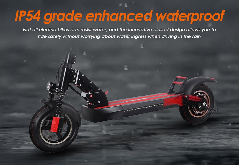 KugooKirin M4 Folding Electric Off Road Scooter 10 Inch Pneumatic Tires 500W Brushless 12.5Ah Battery Motor 3 Speed Modes Dual Disc Brake Max Speed 45KM/h LED Display 45KM Long Range with Seat - Black