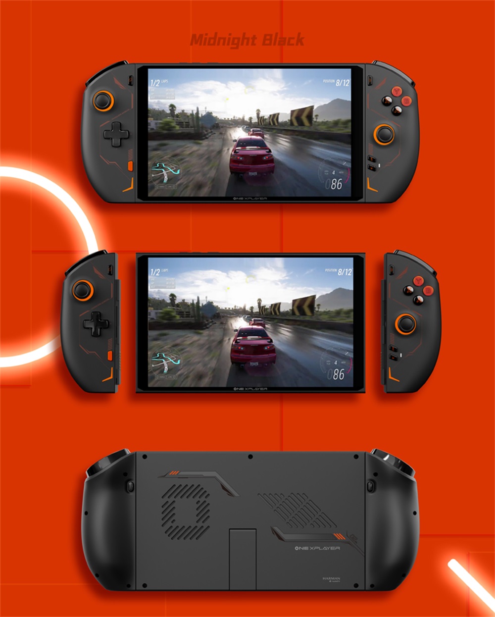 One Netbook OneXPlayer 2 Pro 5 in 1 Handheld Gaming PC 8.4'' 2K IPS Screen AMD Ryzen 7 7840U 32GB LPDDR5 RAM 2TB M.2 Windows 11 US - Black