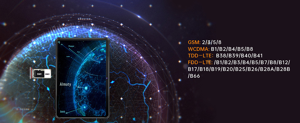 OUKITEL RT5 Rugged Android 13 Tablet, 10.1 Inch 1920x1200 FHD, MTK MT8788 Octa Core 2.0GHz, 14GB RAM 256GB ROM, 16MP Front&Rear Camera, Dual 4G SIM, GPS/GALILEO/GLONASS, Wi-Fi BT TF, 11000mAh Battery 33W Fast Charging, Water/Dust/Shock-proof - Black