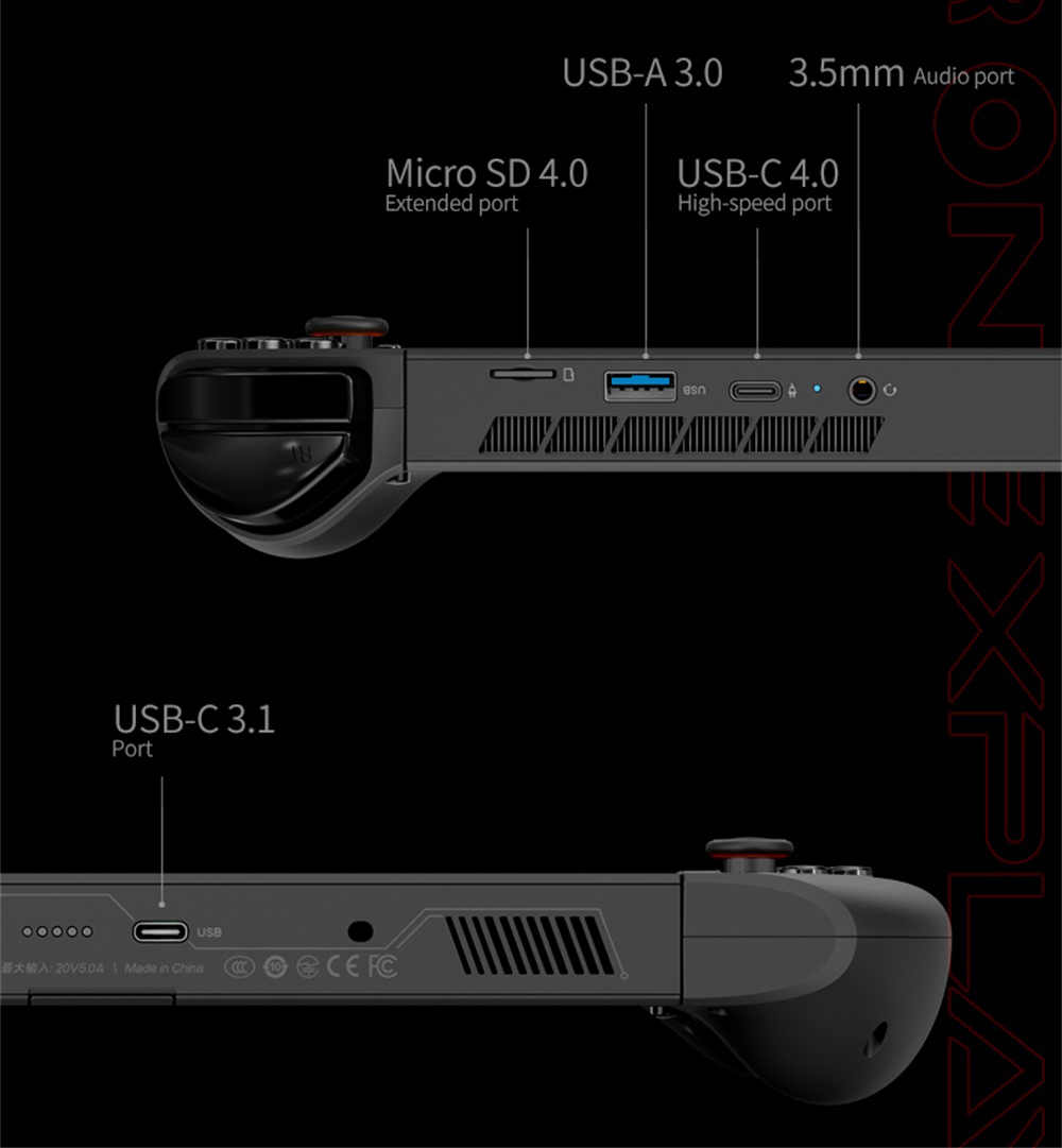One Netbook OneXPlayer 2 Pro 5 in 1 Handheld Gaming PC 8.4'' 2K IPS Screen AMD Ryzen 7 7840U 32GB LPDDR5 RAM 1TB M.2 Windows 11 EU - Black