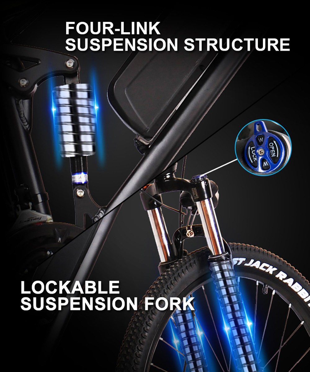 Heda TX3.0 Electric Bike 500W Rear Brushless Motor 48V 13Ah Battery Shimano 21 Speed Disc Brake - White Red