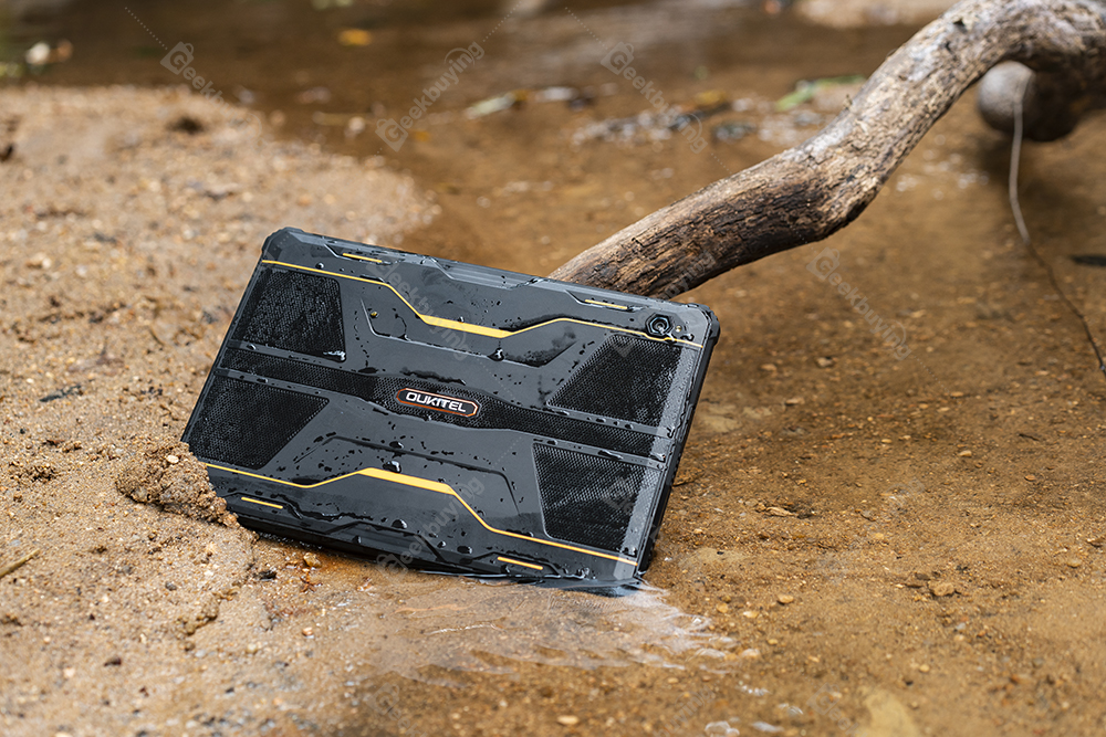 OUKITEL RT5 Rugged Android 13 Tablet, 10.1 Inch 1920x1200 FHD, MTK MT8788 Octa Core 2.0GHz, 14GB RAM 256GB ROM, 16MP Front&Rear Camera, Dual 4G SIM, GPS/GALILEO/GLONASS, Wi-Fi BT TF, 11000mAh Battery 33W Fast Charging, Water/Dust/Shock-proof - Black