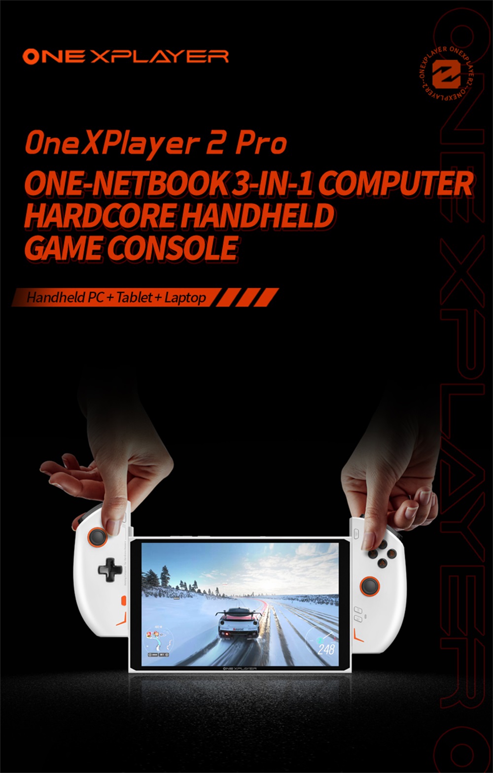 One Netbook OneXPlayer 2 Pro 5 in 1 Handheld Gaming PC 8.4'' 2K IPS Screen AMD Ryzen 7 7840U 32GB LPDDR5 RAM 2TB M.2 Windows 11 EU - Black