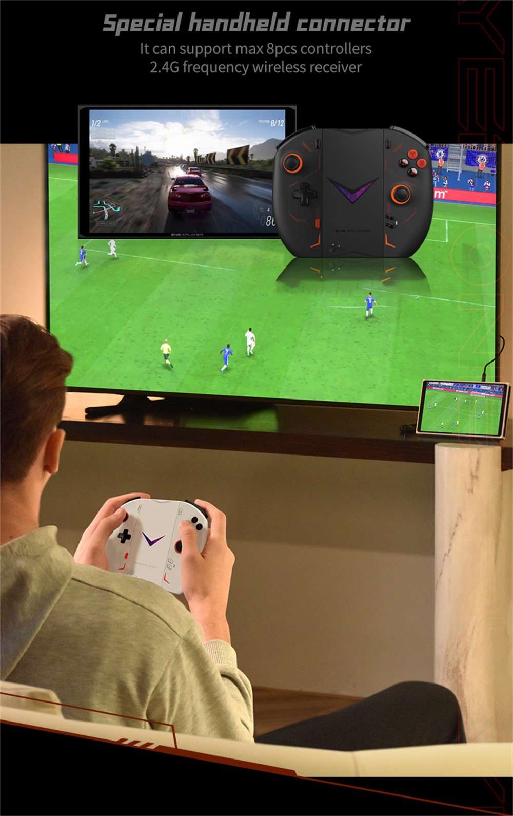 One Netbook OneXPlayer 2 Pro 5 in 1 Handheld Gaming PC 8.4'' 2K IPS Screen AMD Ryzen 7 7840U 32GB LPDDR5 RAM 2TB M.2 Windows 11 EU - Black