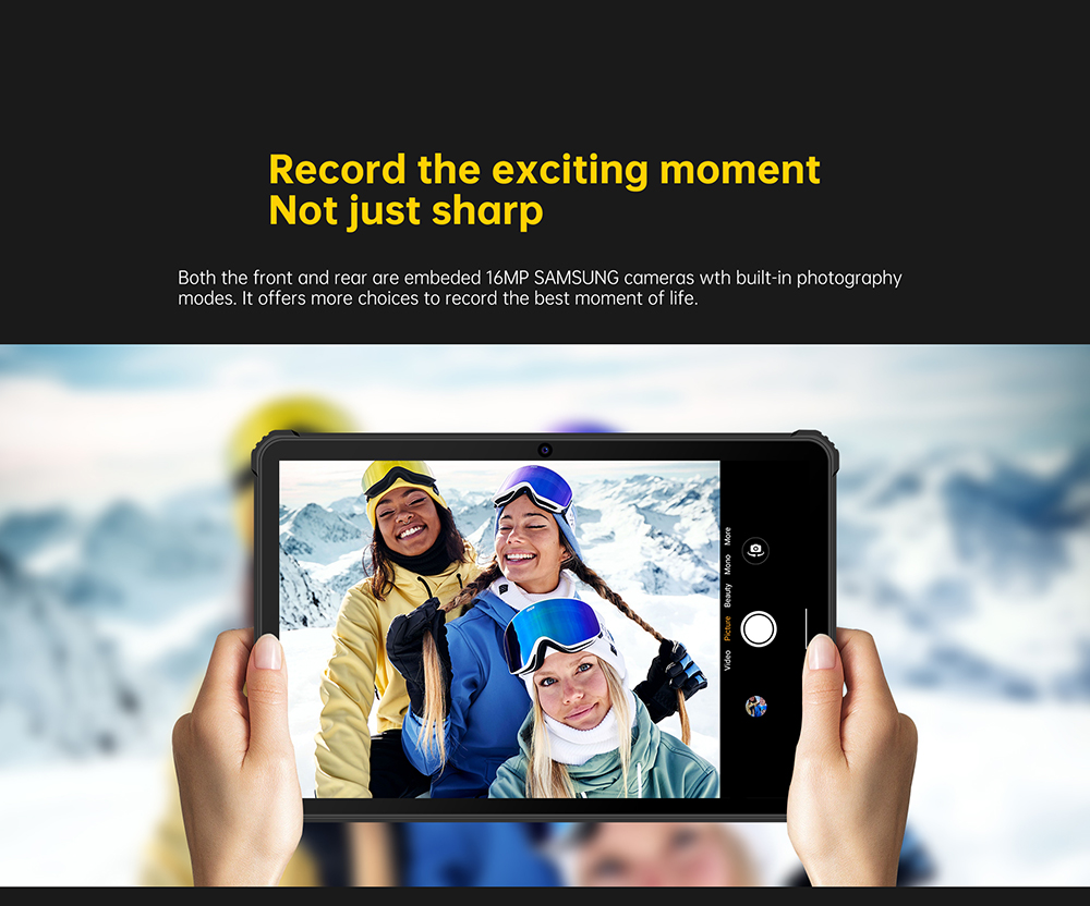 OUKITEL RT5 Rugged Android 13 Tablet, 10.1 Inch 1920x1200 FHD, MTK MT8788 Octa Core 2.0GHz, 14GB RAM 256GB ROM, 16MP Front&Rear Camera, Dual 4G SIM, GPS/GALILEO/GLONASS, Wi-Fi BT TF, 11000mAh Battery 33W Fast Charging, Water/Dust/Shock-proof - Black