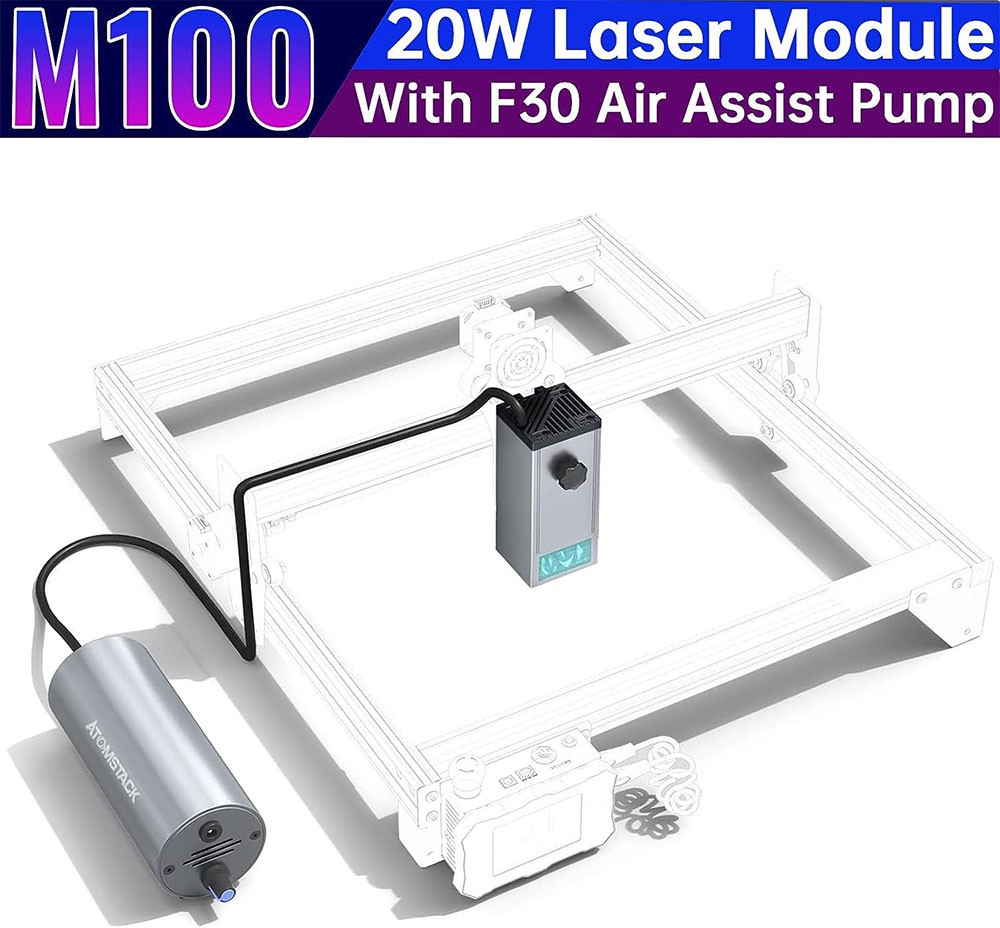 ATOMSTACK M100 20W Laser Module with F30 Air Assist Pump