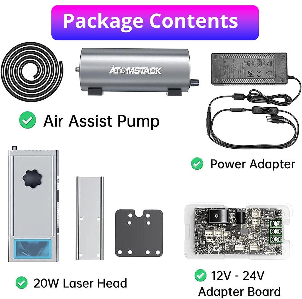 ATOMSTACK M100 20W Laser Module with F30 Air Assist Pump