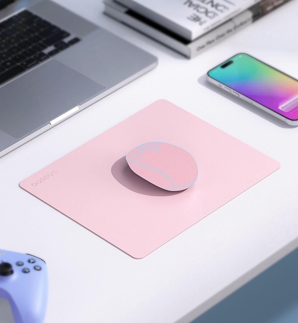 Baseus Mouse Pad PU Leather Waterproof Spill, Scratch Resistant - Pink