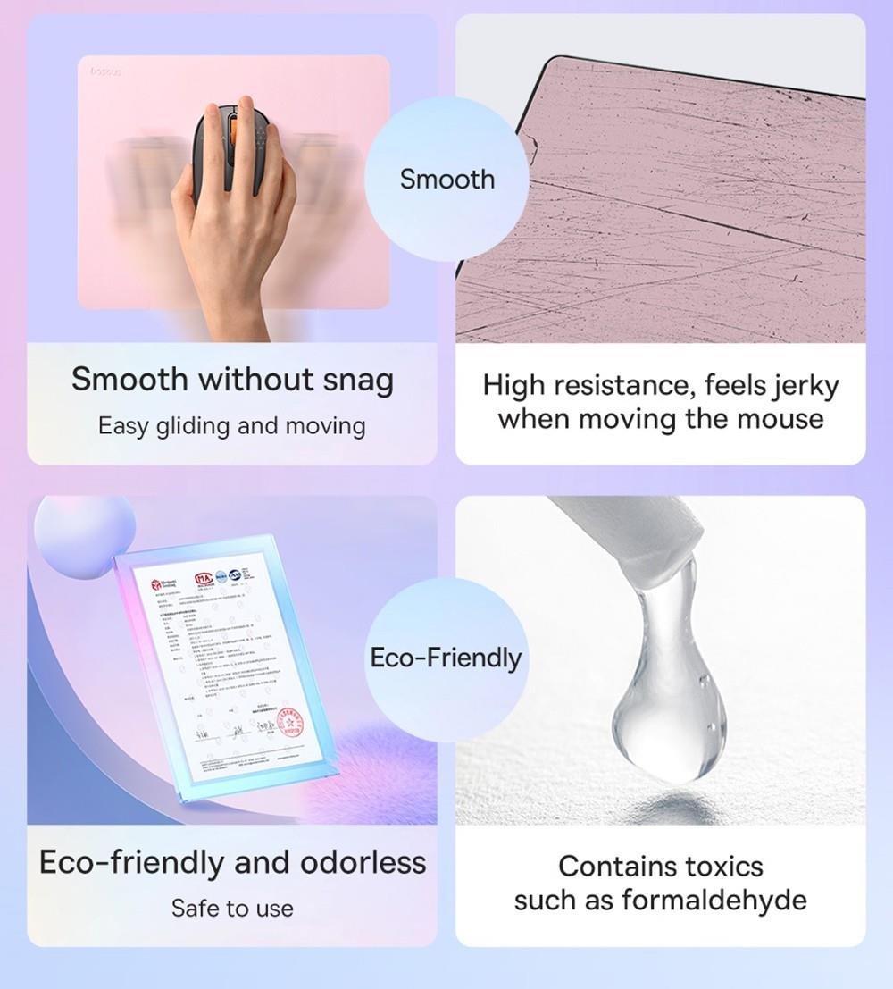 Baseus Mouse Pad PU Leather Waterproof Spill, Scratch Resistant - Pink