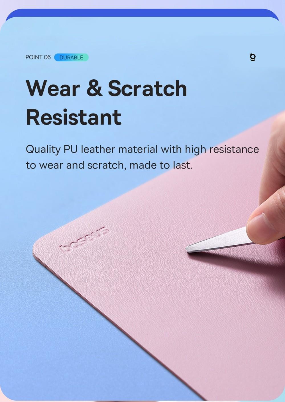 Baseus Mouse Pad PU Leather Waterproof Spill, Scratch Resistant - Pink