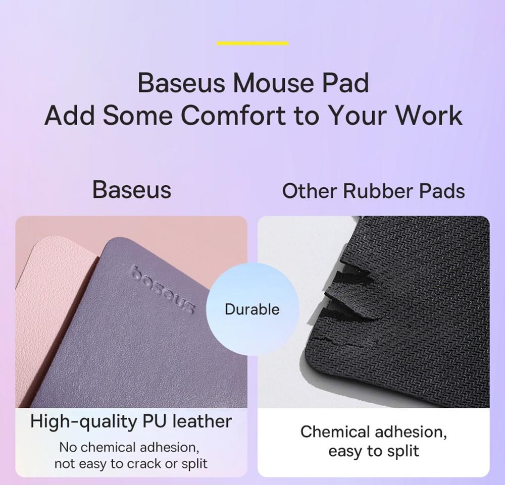 Baseus Mouse Pad PU Leather Waterproof Spill, Scratch Resistant - Pink