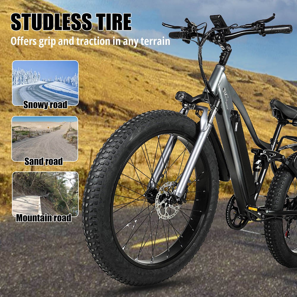 CMACEWHEEL TP26 Electric Bike 26*4.0 inch CST Tire 750W Motor 40-45km/h Max Speed 17Ah Battery