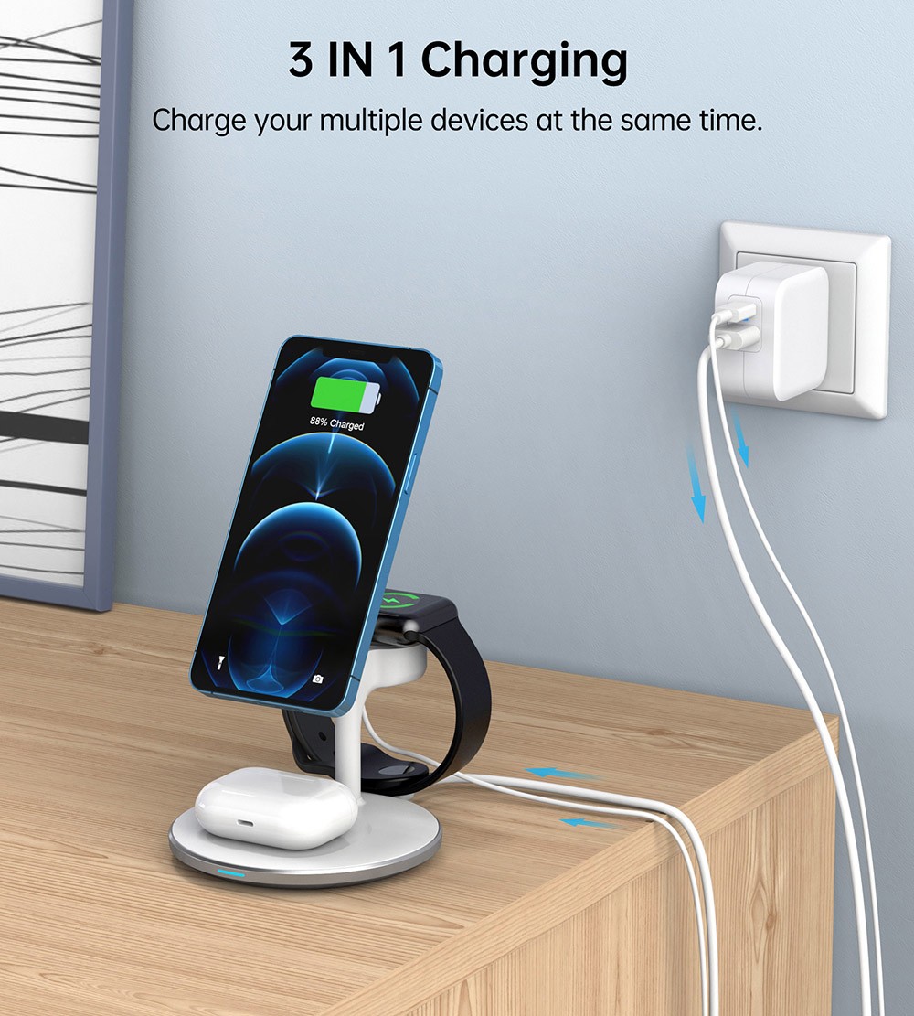 Choetech T585-F 3 in 1 Magnetic Wireless Charging Stand