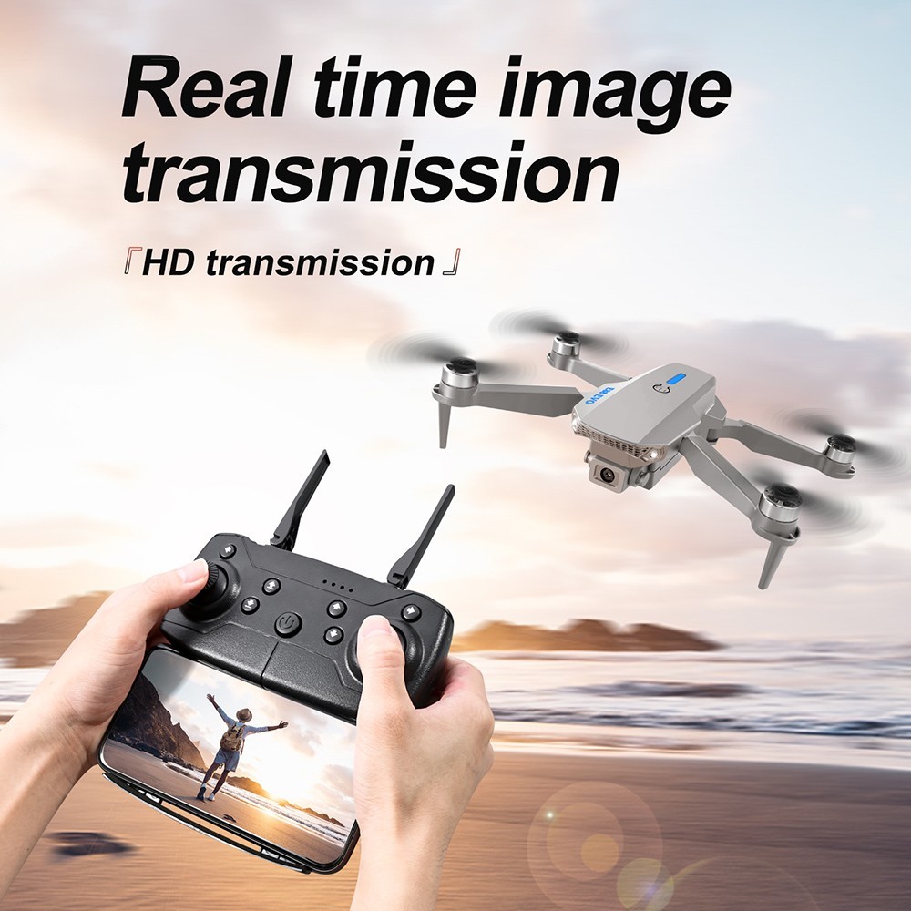 E88 EVO Brushless Motor Drone with Dual Cameras, 2.4GHz, 2.4G WIFI, Optical Flow Positioning, 2 Batteries, Grey