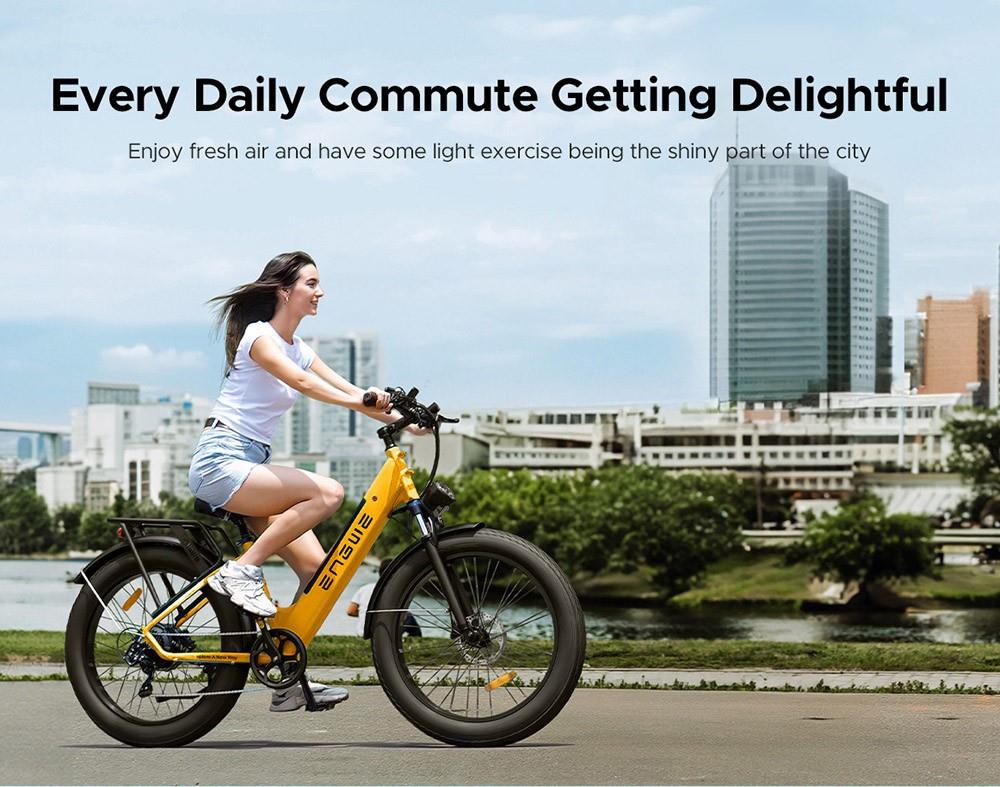 ENGWE E26 Electric Bike, 48V 16AH Battery 750W Motor Mountain Bike Shimano 7-Speed Gear 140km Max Range 25km/h Max Speed 26*4.0 inch Fat Tire 150kg Load Hydraulic Disc Brake - Black