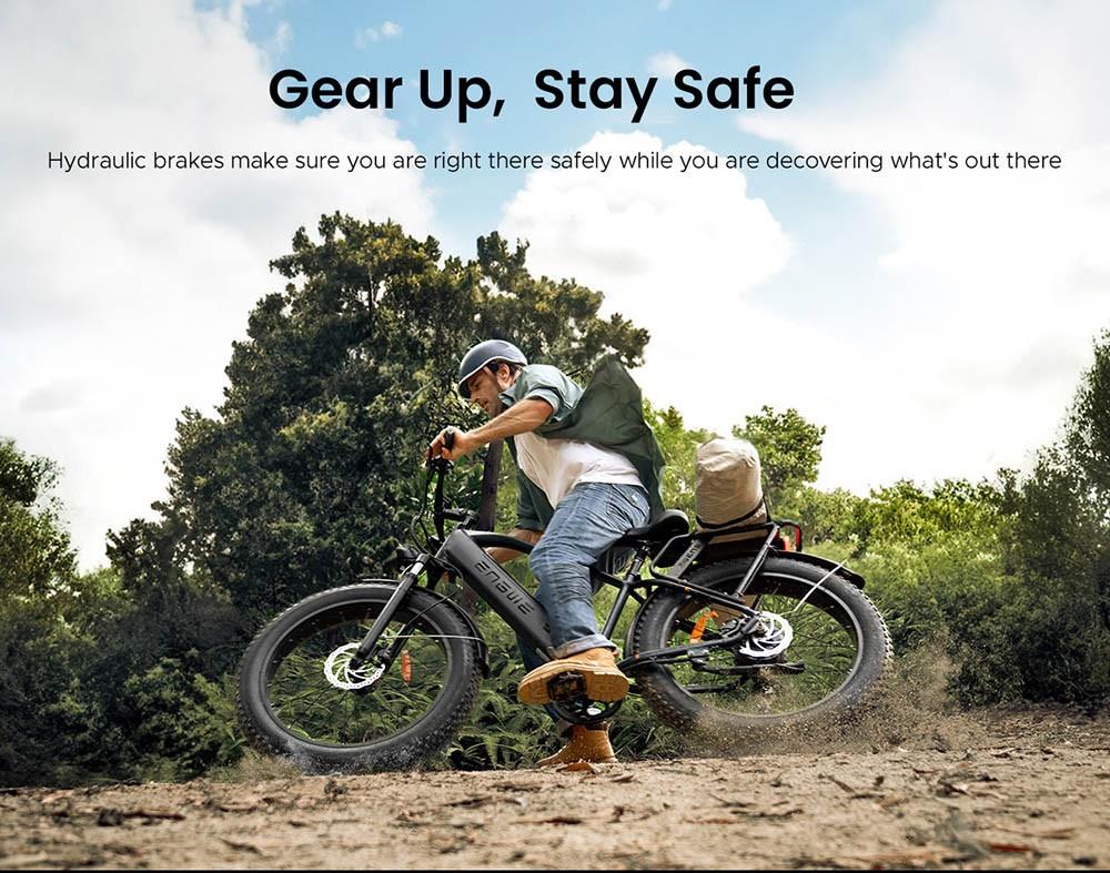 ENGWE E26 Step-thru Electric Bike, 48V 16AH Battery 750W Motor Mountain Bike Shimano 7-Speed Gear 140km Max Range 28km/h Max Speed 26*4.0 inch Fat Tire 150kg Load Hydraulic Disc Brake