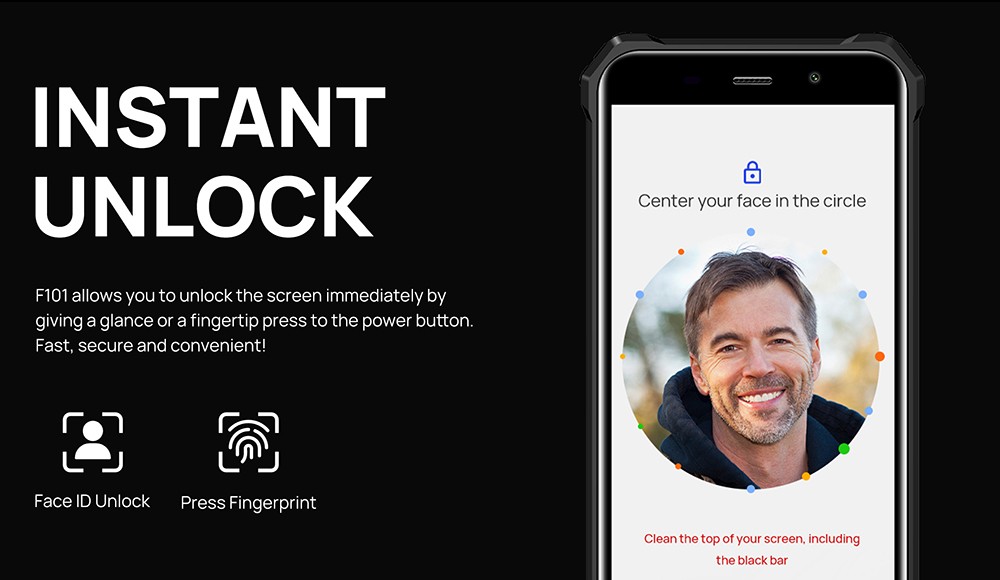 FOSSiBOT F101 Rugged Smartphone, 4GB+64GB, AI Triple Camera, 123dB Speaker, 10600mAh Large Battery, Fingerprint/Face Unlock, 5.45 inch HD+ IPS Screen, Android 12