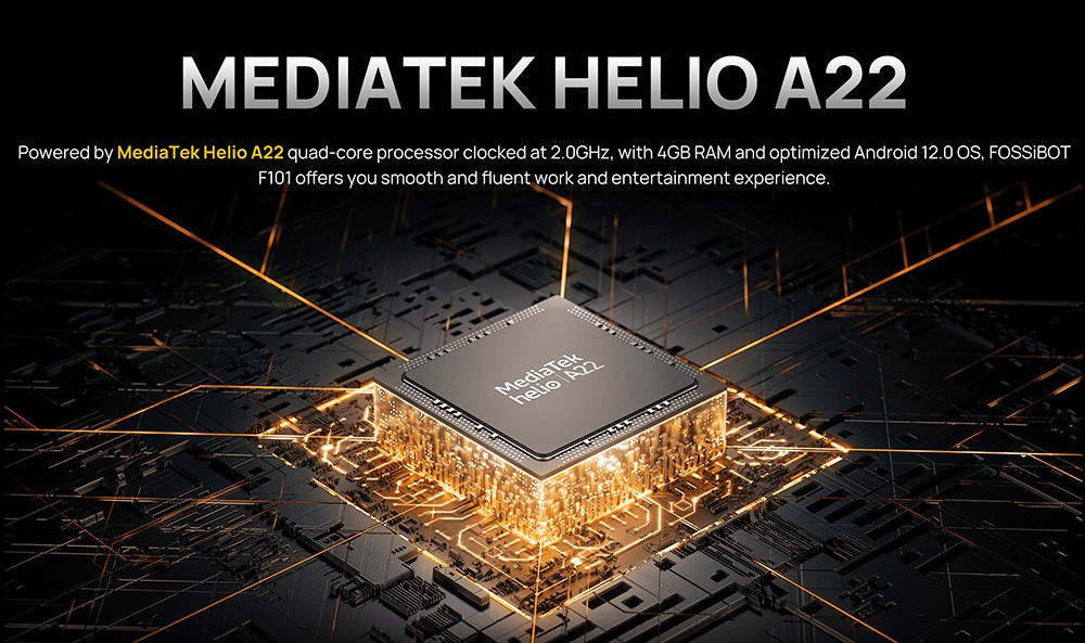 FOSSiBOT F101 Odolný smartfón, 4 GB+64 GB, trojitý fotoaparát s umelou inteligenciou, 123 dB reproduktor, veľká batéria 10600 mAh, odomykanie odtlačkom prsta/ tvárou, 5.45