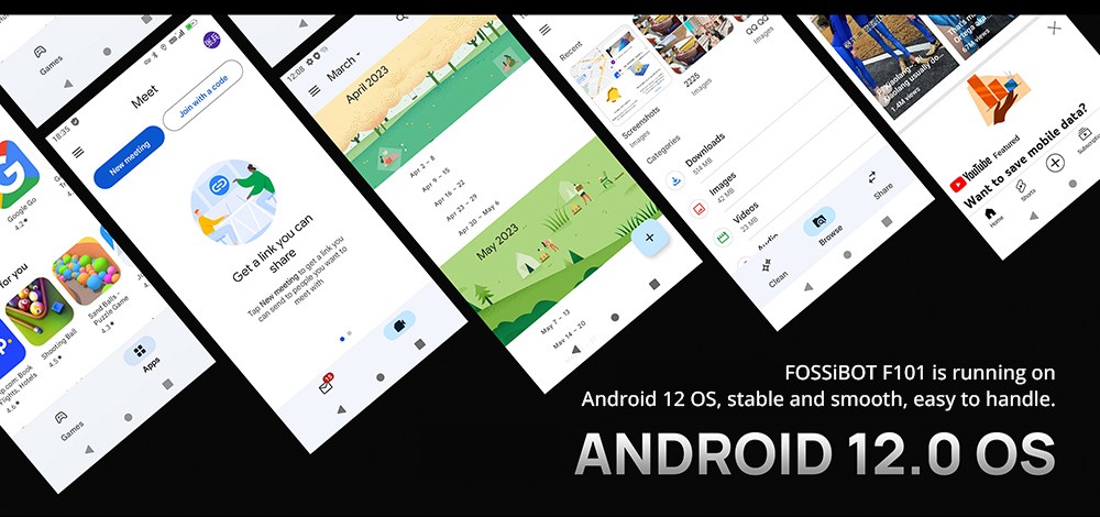 FOSSiBOT F101 Odolný smartfón, 4 GB+64 GB, trojitý fotoaparát s umelou inteligenciou, 123 dB reproduktor, veľká batéria 10600 mAh, odomykanie odtlačkom prsta/ tvárou, 5.45