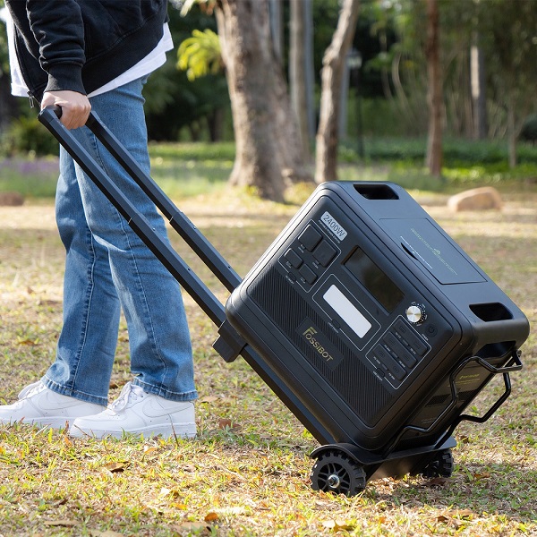 FOSSiBOT Folding Hand Truck, F2400 Portable Power Station Special Foldable Cart, Hold up to 50lbs, 3-Level Adjustable Handle, Flat Car with Casters Foldable Lightweight Silent Compact Load-resistant Foldable Trolley for Travel, Camping, Moving
