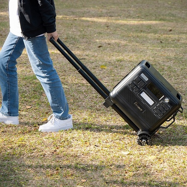 FOSSiBOT Folding Hand Truck, F2400 Portable Power Station Special Foldable Cart, Hold up to 50lbs, 3-Level Adjustable Handle, Flat Car with Casters Foldable Lightweight Silent Compact Load-resistant Foldable Trolley for Travel, Camping, Moving