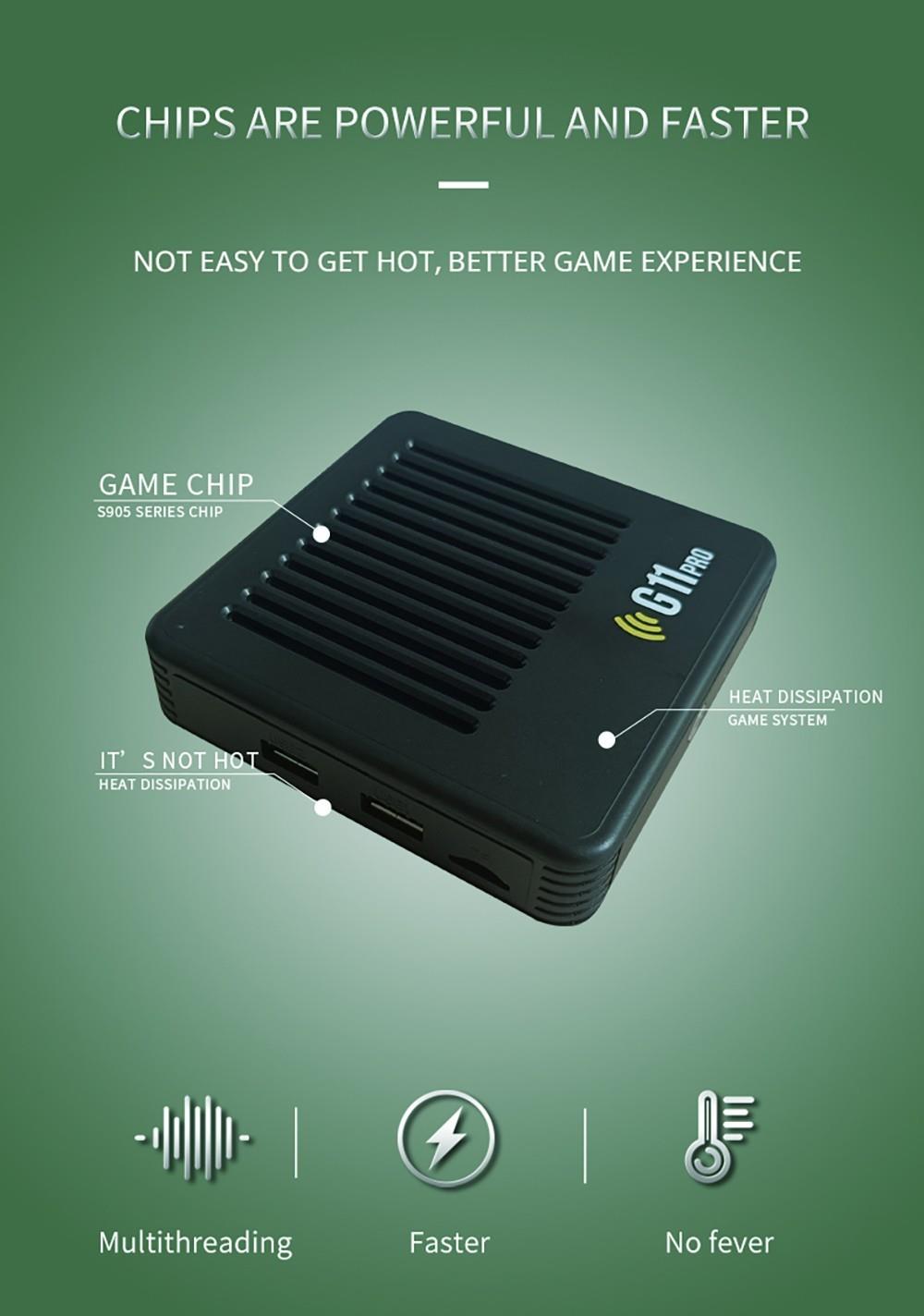 G11 Pro Game Box Amlogic S905X3 64-bit, 16GB eMMC, Android 9.0, 5G WiFi, 64GB TF Card - 15,000 Games - EU Plug