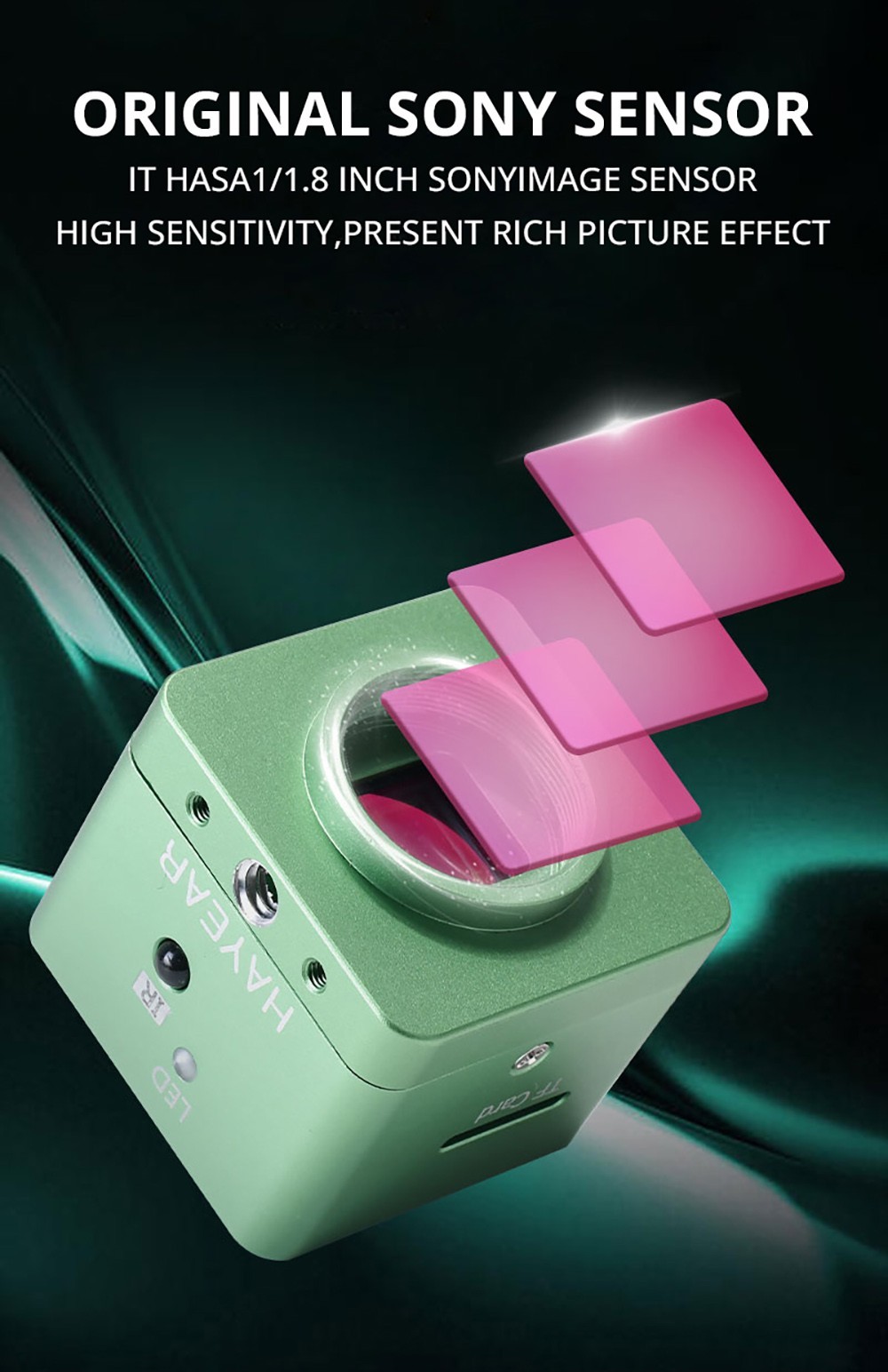 HAYEAR HY-6210A 4K HD Digital Microscope with 180X C-Mount Lens, 41MP Resolution, 144 LED Light - EU Plug