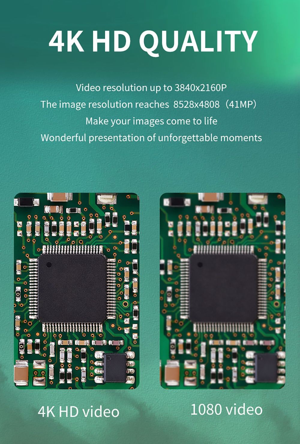 HAYEAR HY-6210A 4K HD Digital Microscope with 180X C-Mount Lens, 41MP Resolution, 144 LED Light - EU Plug