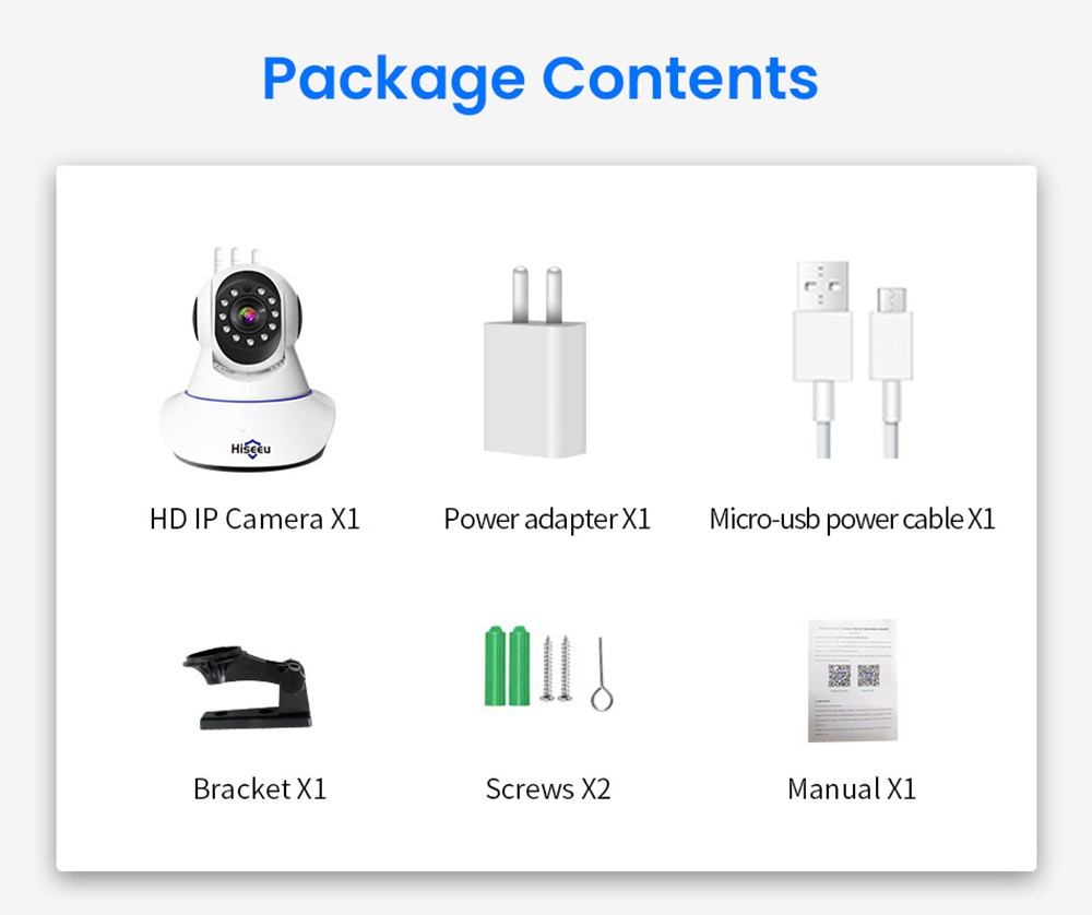 Hiseeu 2MP Home Security IP Camera with 32GB Card