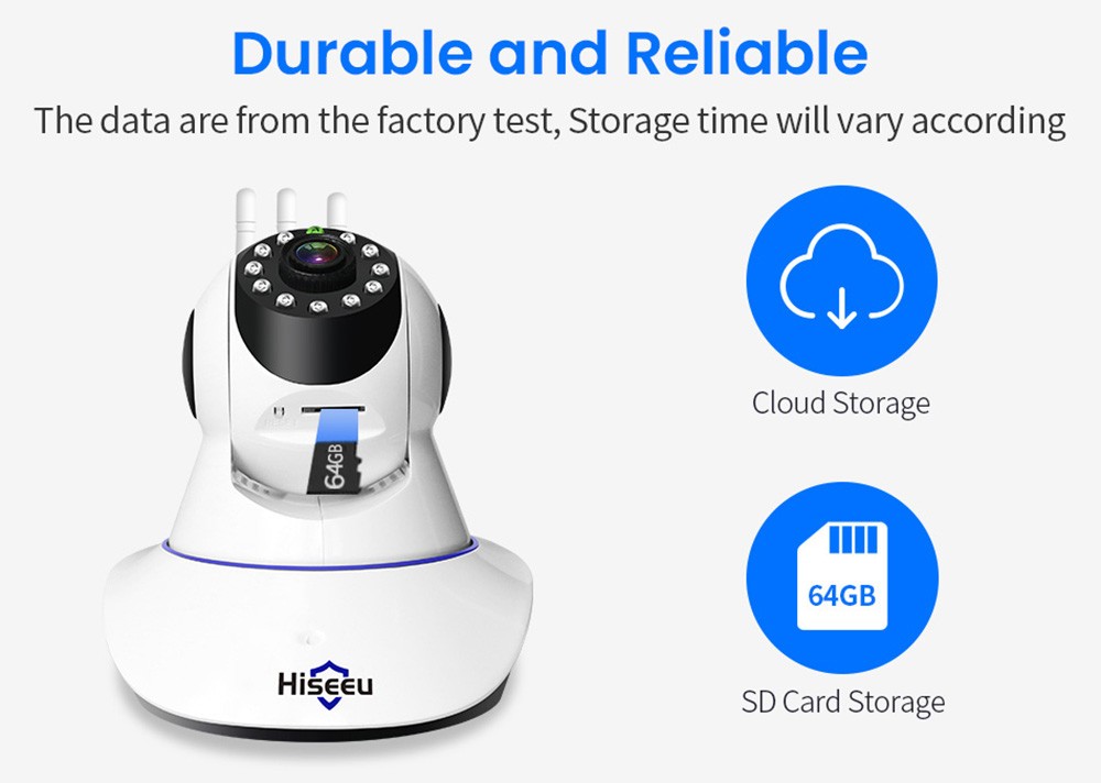 Hiseeu 2MP Home Security IP Camera with 32GB Card, Baby Monitor, Smart Auto Tracking, Video Record, Infrared Night Vision, Two-way Audio, 11 IR LEDs, WiFi Connection