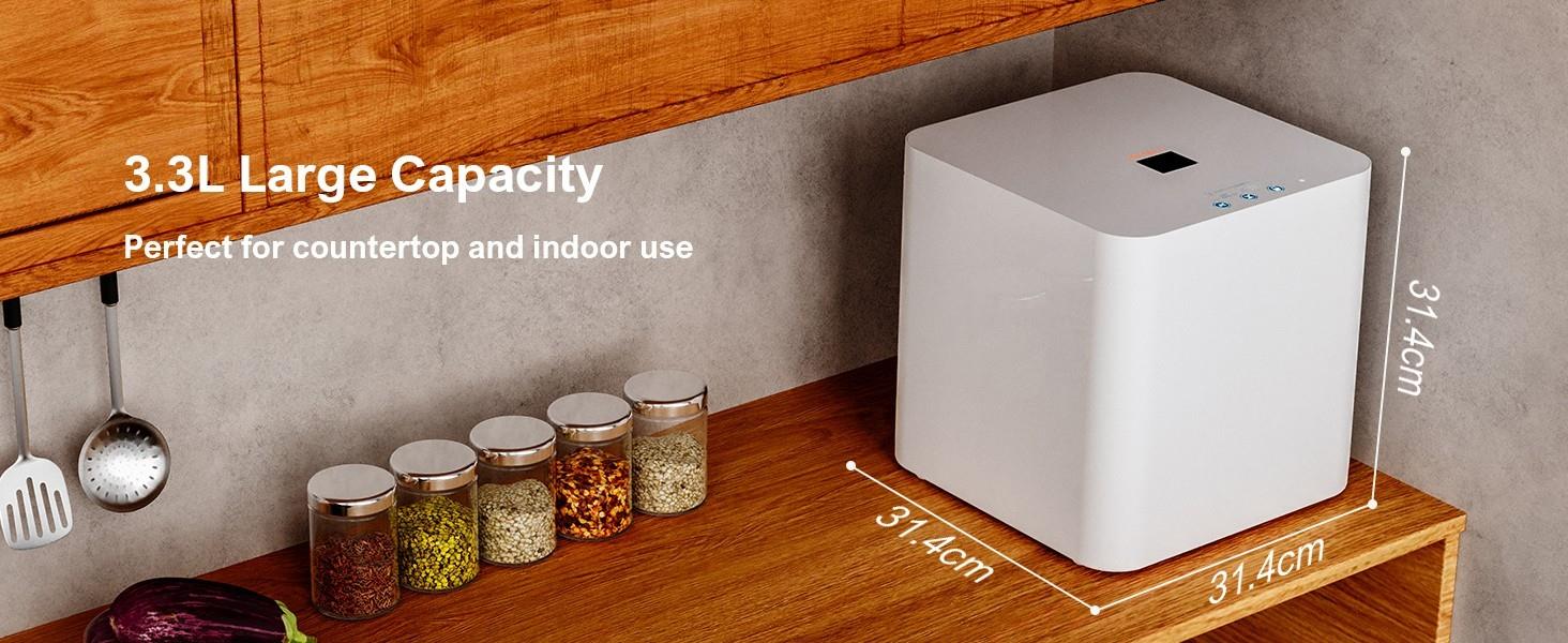 Involly Electric Kitchen Composter, 3.3L, Fast Composting, One-Touch Smart LED Screen, Auto Clean - EU Plug