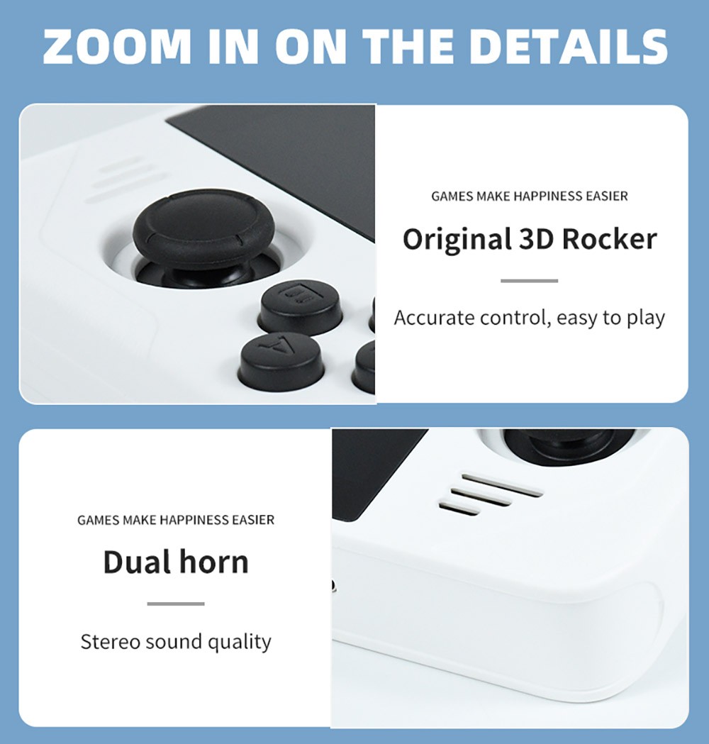 Powkiddy RGB30 Handheld Game Console Open Source Linux 16GB + 64GB TF Card, 5G WiFi - White