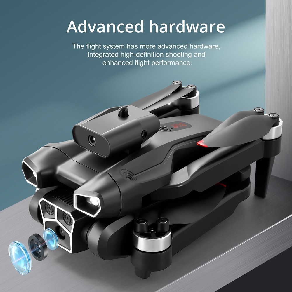 S151 Foldable Brushless Drone 2.4GHz Optical Flow Positioning 4-Sided Obstacle Avoidance - 2 Batteries, Dual Cameras