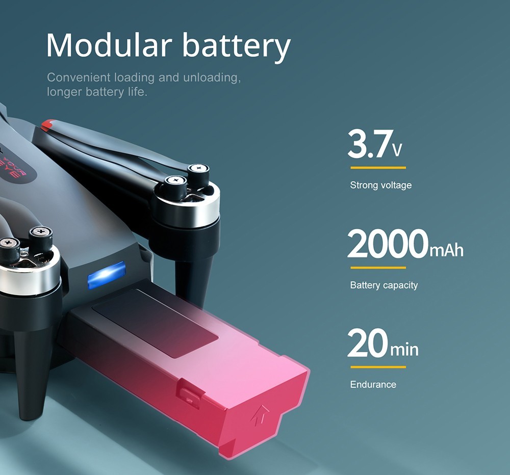 S151 Foldable Brushless Drone 2.4GHz Optical Flow Positioning 4-Sided Obstacle Avoidance - 1 Battery, Three Cameras