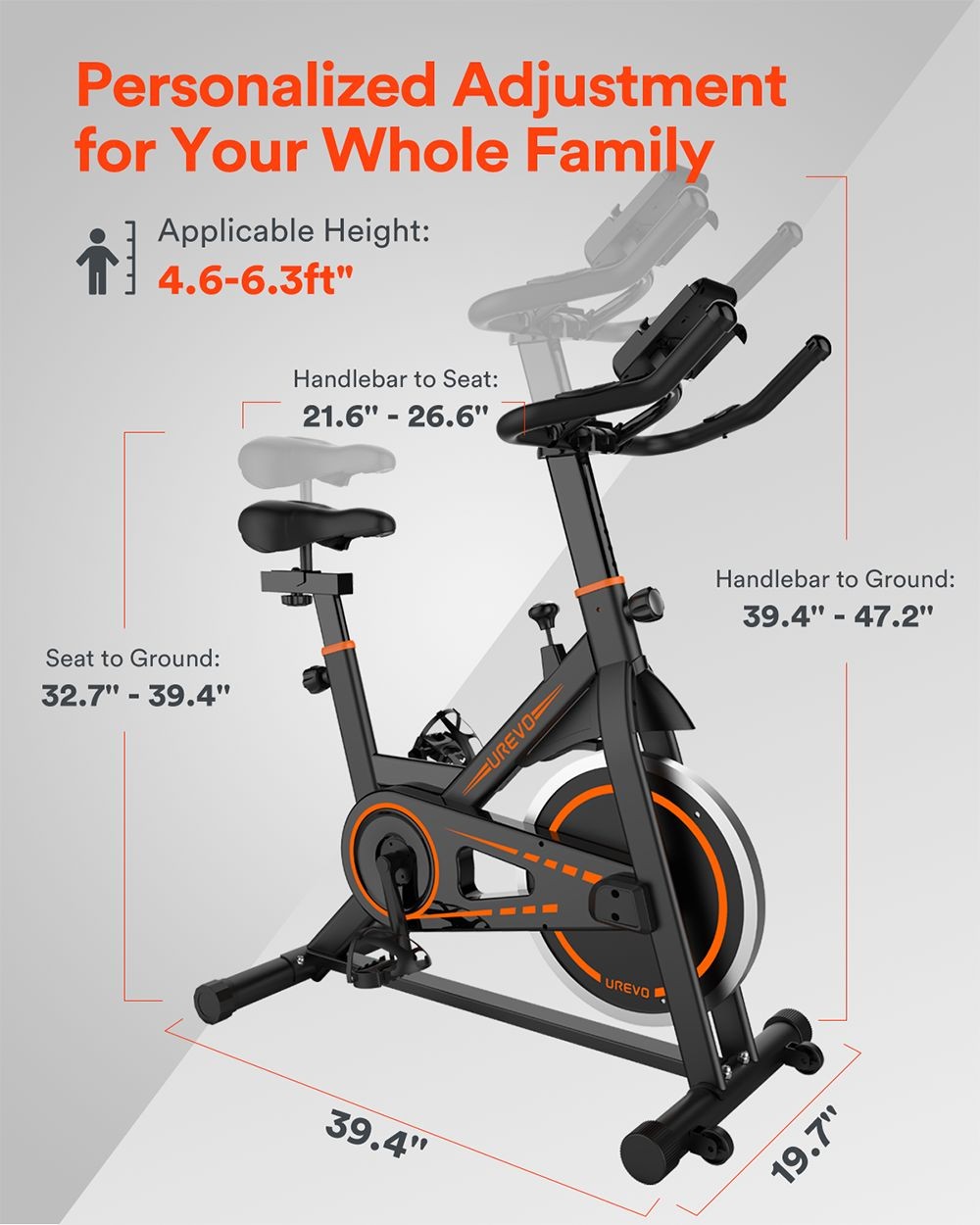 UREVO UR9SB00 Flywheel Indoor Exercise Bike