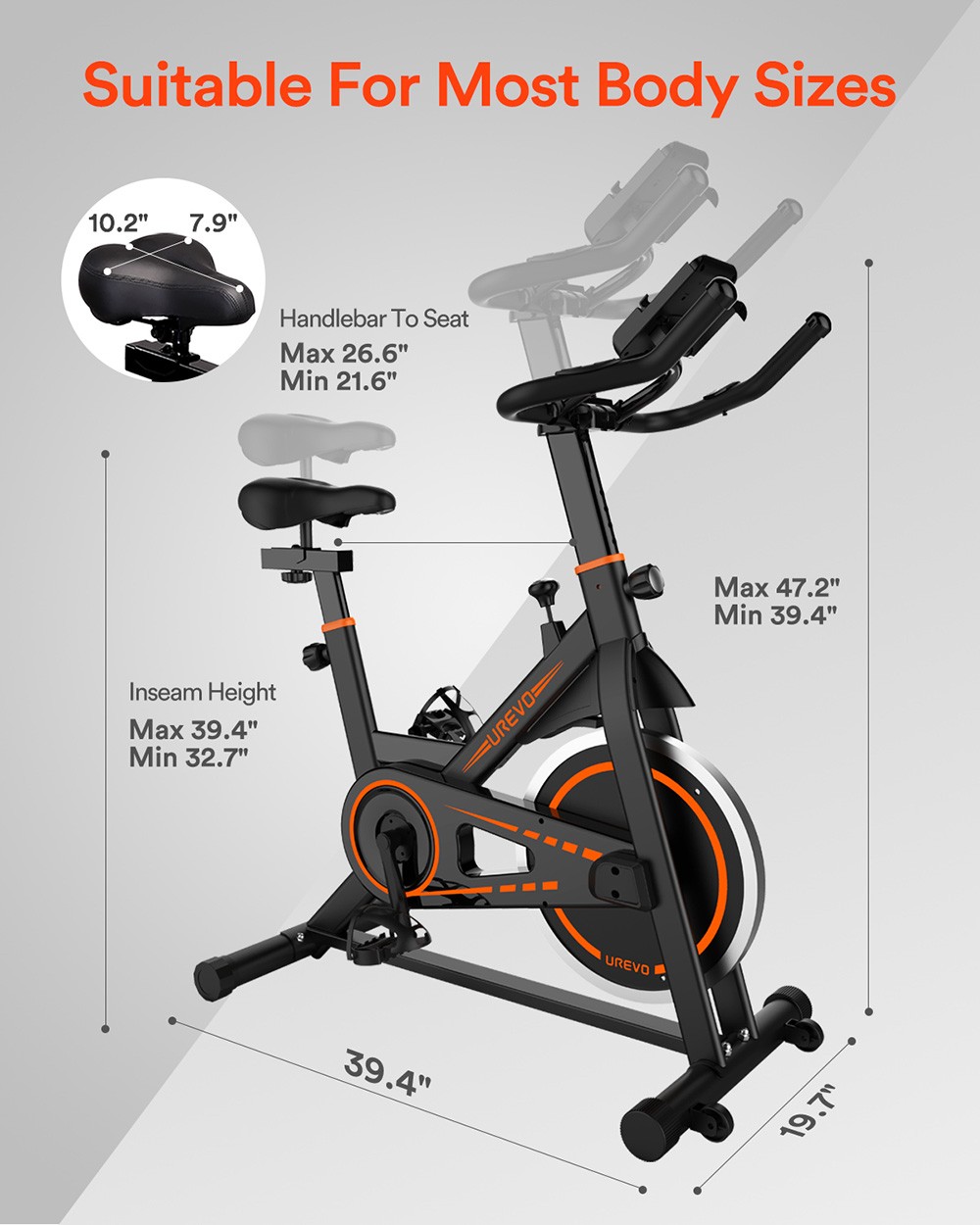 UREVO UR9SB00 Flywheel Indoor Exercise Bike