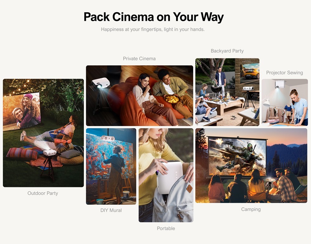 Ultimea Apollo P20 Native 1080P Projector with 300 ANSI 10000:1 Contrast Ratio Bluetooth 4.0