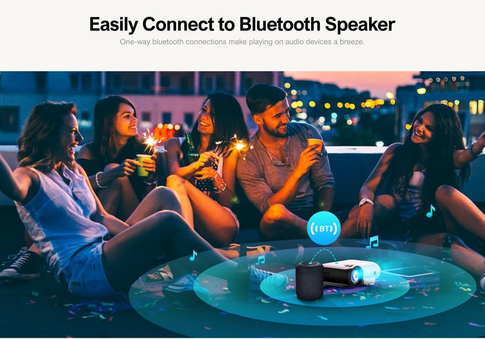 Ultimea Apollo P20 Native 1080P Projector with 300 ANSI 10000:1 Contrast Ratio Bluetooth 4.0