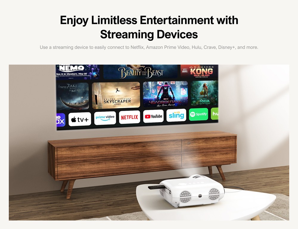 Ultimea Apollo P20 Native 1080P Projector with 300 ANSI 10000:1 Contrast Ratio Bluetooth 4.0