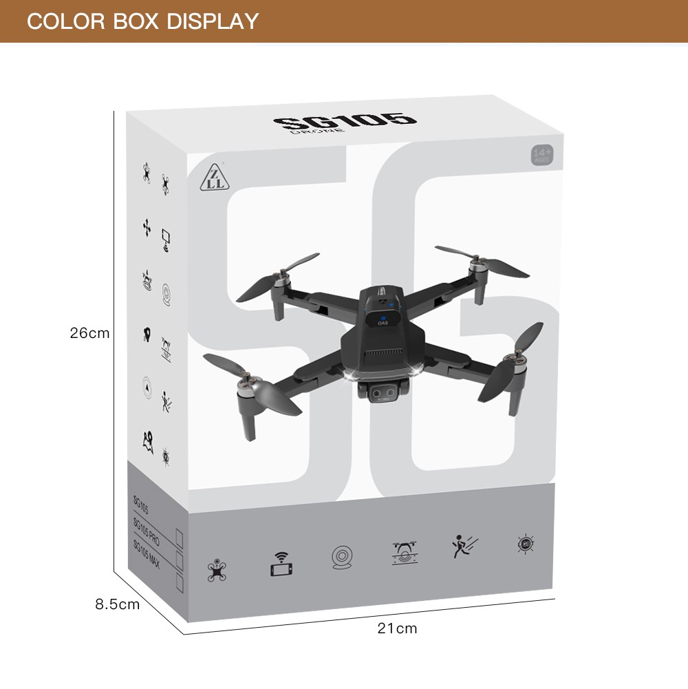 ZLL SG105 RC Drone HD Camera Optical Flow Positioning Foldable Quadcopter, 1 Battery