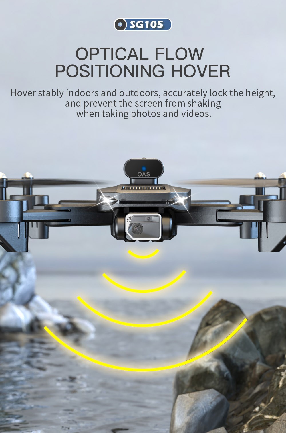 ZLL SG105 RC Drone HD Camera Optical Flow Positioning Foldable Quadcopter, 1 Battery