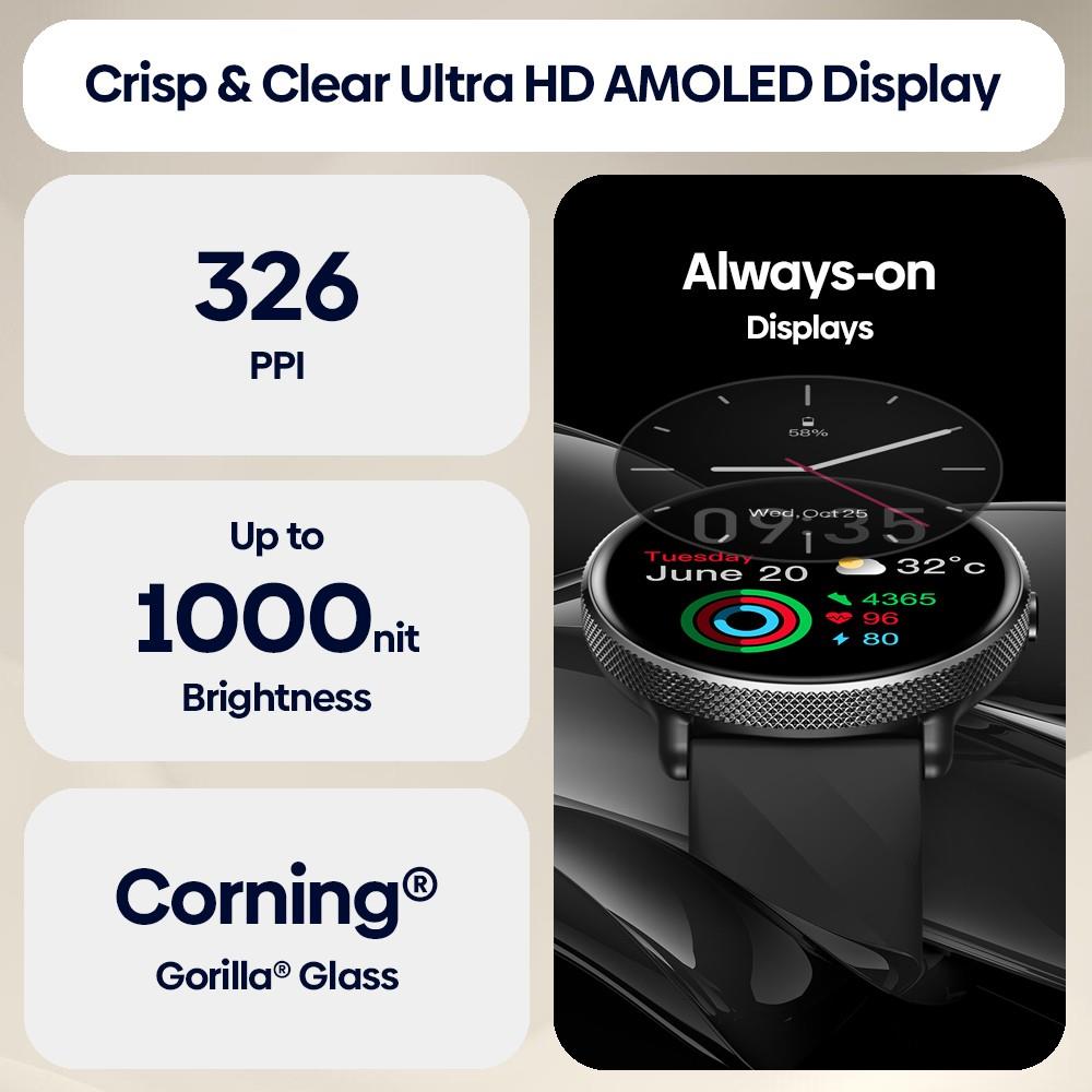 Zeblaze GTR 3 Pro Fitness Wellness Smartwatch 1.43'' Ultra HD AMOLED Display Voice Calling Health Monitoring, Golden